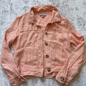 Charlie Paige Light Coral Jean Jacket